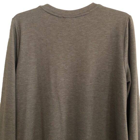 LOGO by Lori Goldstein Tunic Top  Womens L Assymetrical Hem Pockets Lagenlook - Picture 8 of 13